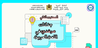 جذاذات مرشدي في اللغة العربية المستوى الثاني PDF جذاذات مرشدي في اللغة العربية المستوى الثاني